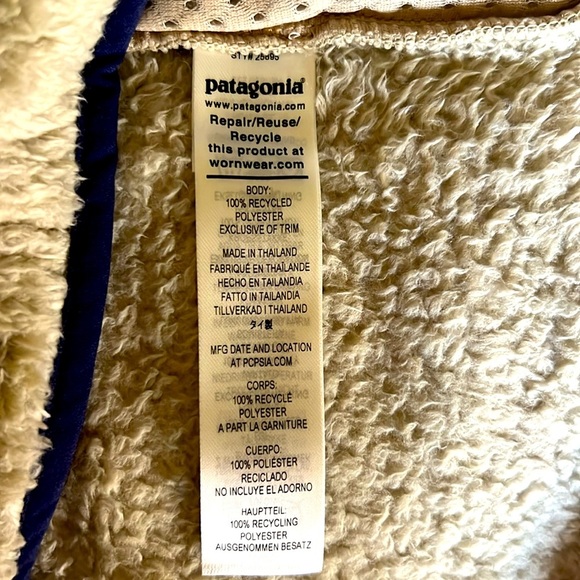 NWT’S Patagonia Los  Gatos Crew Fleece Jacket - Men's khaki & Blue SZ S - Picture 12 of 12